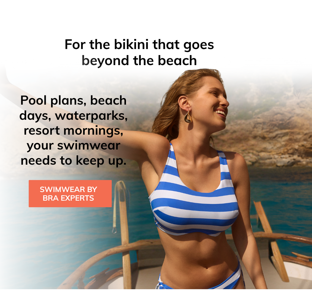 For the bikini that goes beyond the beach — bra-sized swimwear fitted by TKD's bra experts